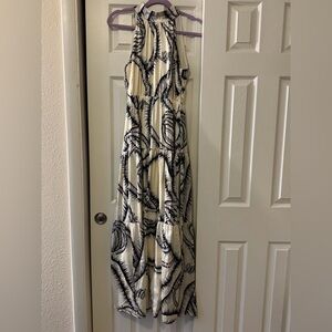 Elegant Black and White Maxi Dress